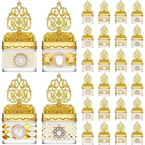 24 Pcs Gold Plastic Mini Wedding Candy Bottles with Lids, Champagne Shape Candy Storage Containers for Wedding Bridal Shower Party Favors Thank You Gifts