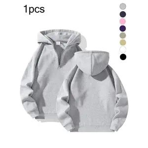 Men's Long-Sleeve Fitted Zip-Up Hoodie Jacket - 100% Polyester Plain Tops, Regular-Fit, Soft & Stylish for Spring & Fall, Longsleeves
