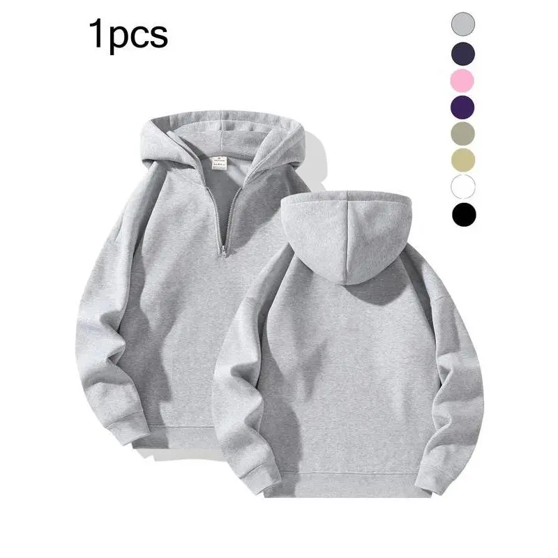 Men's Casual Zip Up Hoodie, Stylish Fitted Lightweight Sweatshirt, Long Sleeve Polyester Top for Outdoor Athleisure Wear, Springfashion, Polyester Clothing, Outdoors