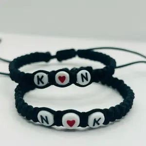 Bracelets for couples with initial details of love boyfriends friends couples