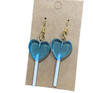 Handmade Heart Lollipop earrings - Perfect Sweet Treat - Candy