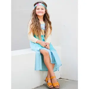 Magical Mermaid Costume Deluxe for Girls or Toddler Halloween Dress Up with Seashell Headband Cotton Poly Blend Ready to Ship