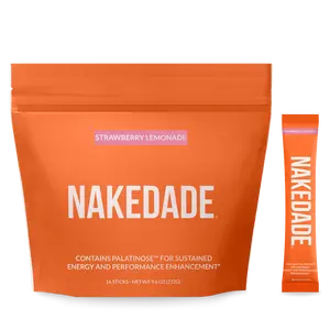 Nakedade Electrolytes Powder Packets - Strawberry Lemonade Flavor - 285mg Potassium for Sustained Hydration & Vitamins