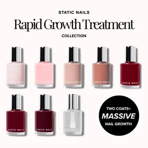 Static Nails 5-in-1 Rapid Growth Nail Treatment Collection - Clinically Proven to Strengthen and Lengthen Nails with Two Coats
