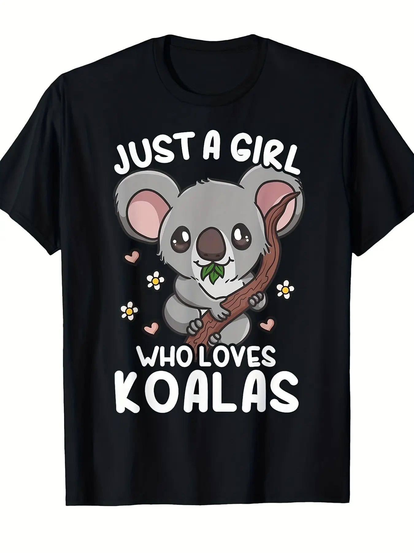 Men'S Retro Koala Graphic T-Shirt - Just a Girl Wh unisex soft cotton short sleeve t shirt, vintage graphic casual tee for men women teens, perfect birthday holiday gift for camping travel gym daily street  wear