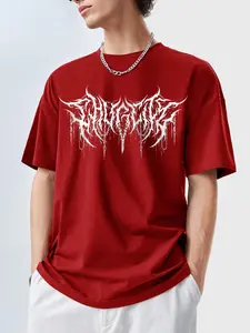 Men's Graphic Print Short Sleeve Tee, Regular Fit Casual Street Round Neck T-shirt for Summer, Men's Top for Daily Wear