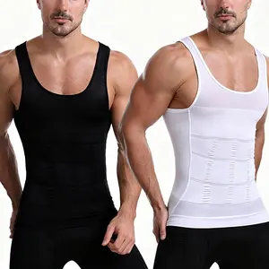 Men's Compression Muscle Undershirts Slimming Workout Tank Top Shapewear Abs Abdomen Slim Body Shaper Tummy Control Cincher Waist Training Belt