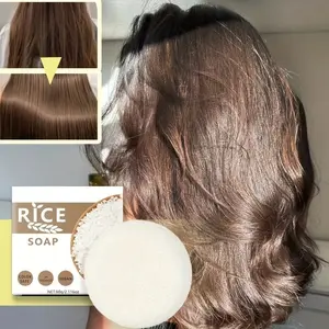60g Rice Scented Shampoo Bar, Rich Natural Rice Water Essence, Dense Foam Heat Sensation, Deep Moisturizing & Cleansing, Hydrating, Suitable for All Hair Types, Haircare, Cleanser, Hair Care Product