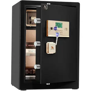 TIGERKING Safe Box,Home Safe,Large Security Box with Double Safety Key Lock and Password for Money and Document,3.7 Cubic