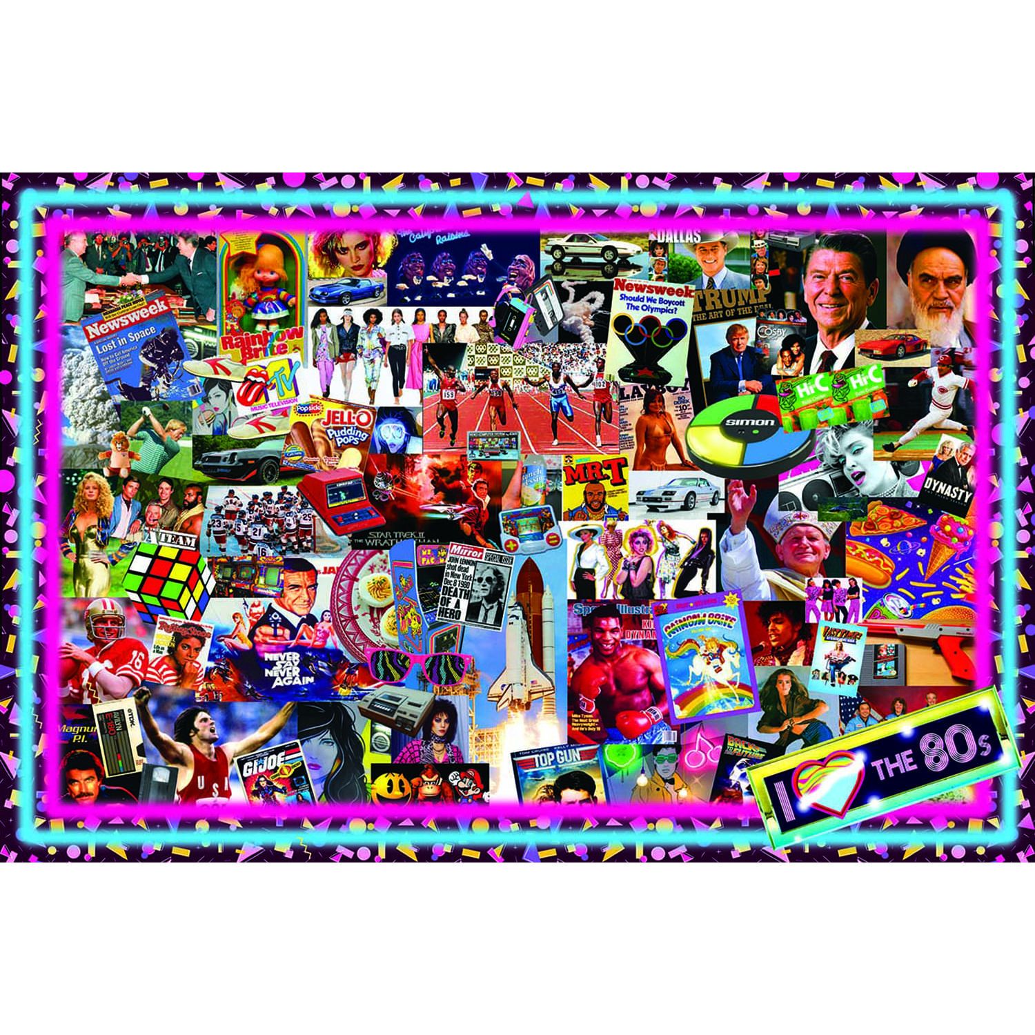 The Crazy 80's! Retro Puzzle For Adults And Kids | 1000 Piece Jigsaw Puzzle