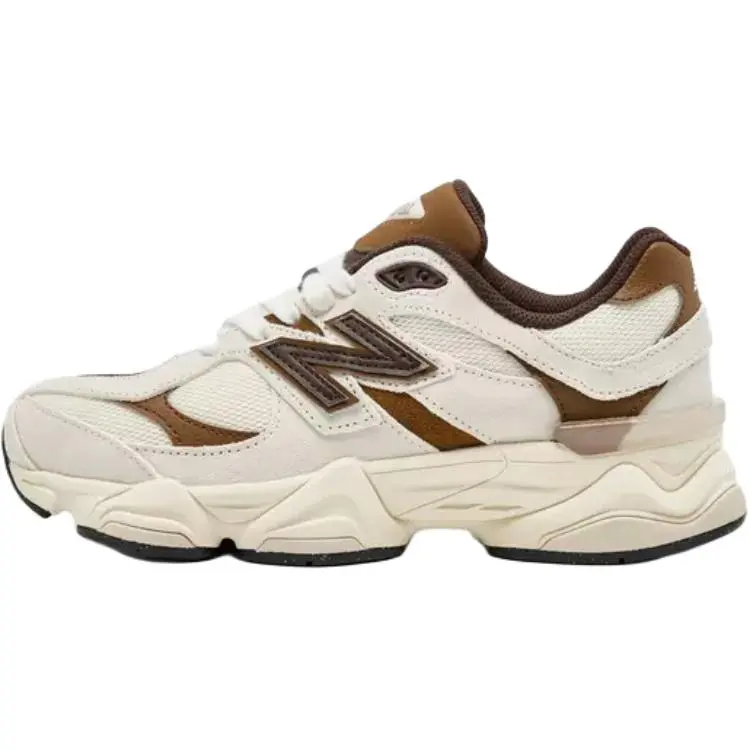 New Balance 9060 'Brown Sugar Latte' Kids' Retro Look Shoes - Youth Women's Round Toe Lace-Up Solid Sports Footwear, School Shoes with Laces, Kids Sizes for Gym Running Walking