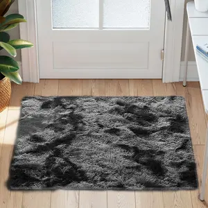 1 piece tie-dye plush soft interior fluffy rug, modern luxury plush rug, absorbent, non-slip and stain resistant, suitable for living room and bedroom areas, home décor, rug