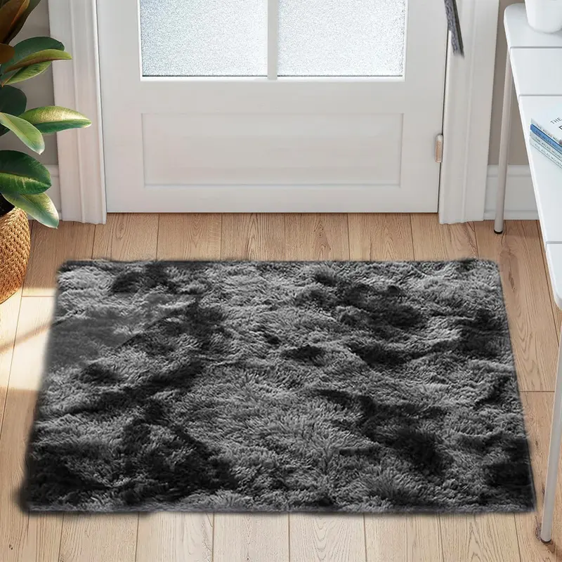 1 piece tie-dye plush soft interior fluffy rug, modern luxury plush rug, absorbent, non-slip and stain resistant, suitable for living room and bedroom areas, home décor, rug