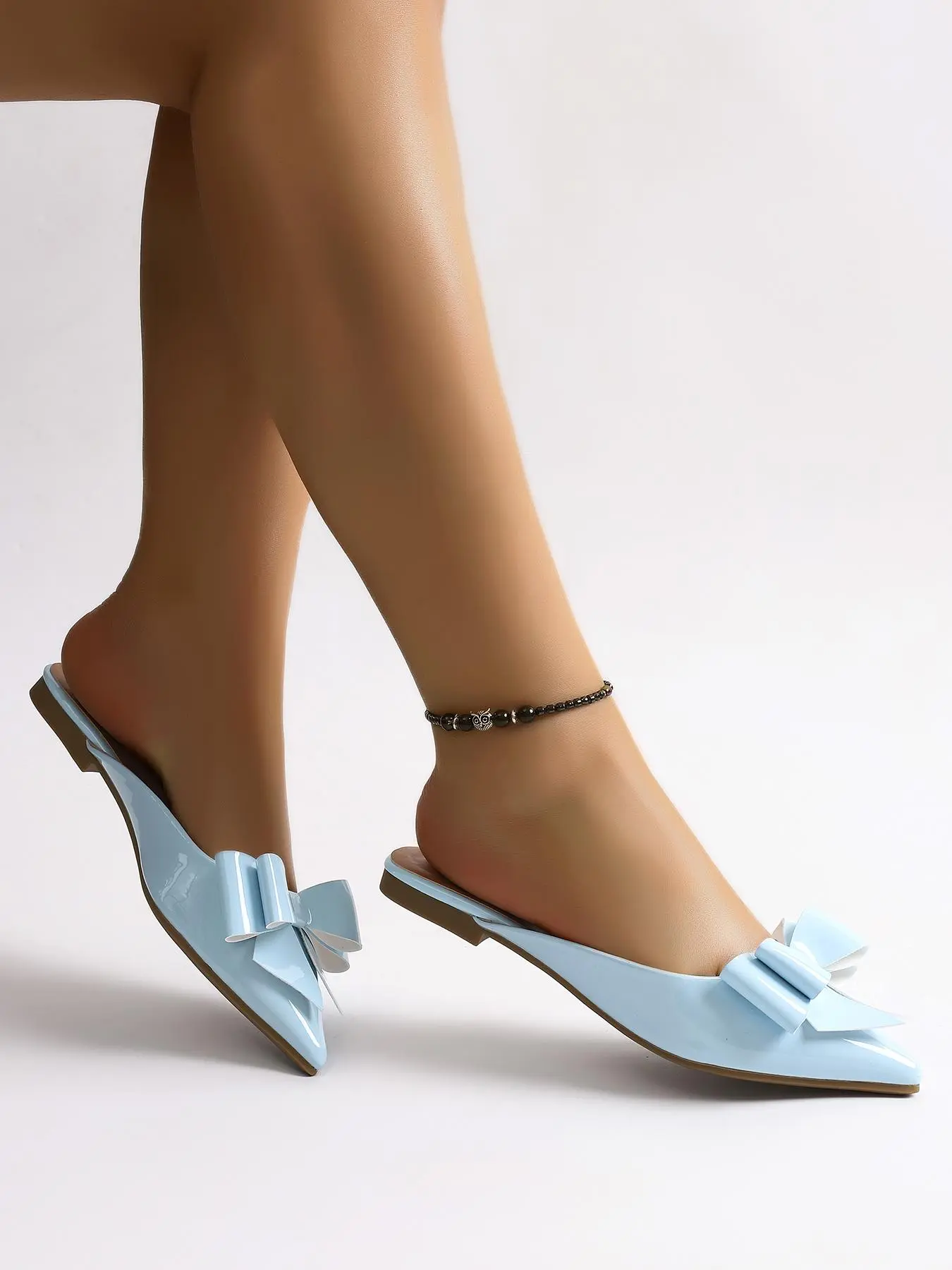 Women's Cute Bowknot Design Slip on Flats, Casual Trendy Flat, Casual Comfortable Pointed Toe Flat Shoes for Daily Wear, Lightweight Breathable Shoes for Women & Girls, Running, Walking Shoes