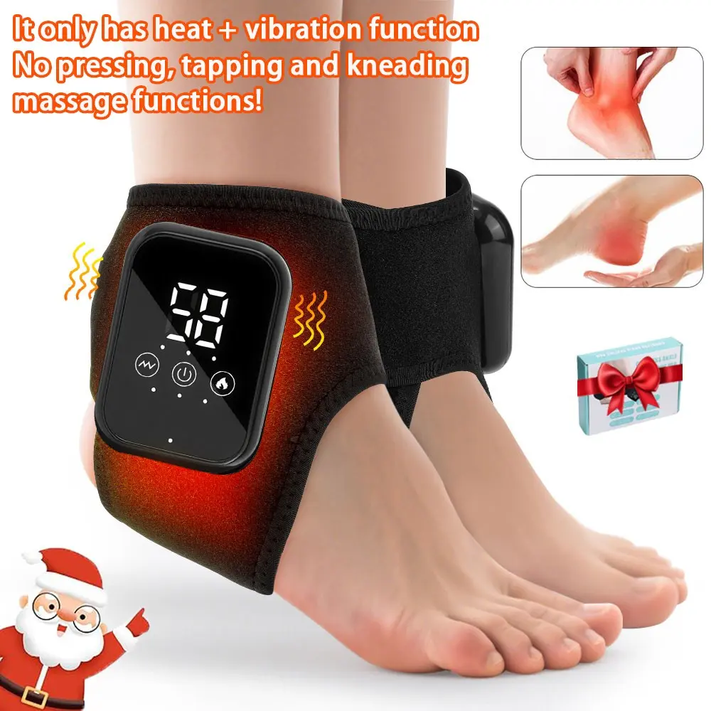 Electric Heated Foot Massager, Wireless Ankle Heating Pad, Portable Foot Warmer, Rechargeable Spa Tool for Men and Women, USB Rechargeable (1 Piece or 2 Pieces)