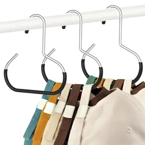 6-Piece Scarf Hangers Set – Metal Belt and Hat Ring Organizers with Grip Coating for Storing Ties, Scarves, Belts, and Tank Tops