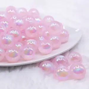 16mm Pink Opalescence Bubblegum Bead