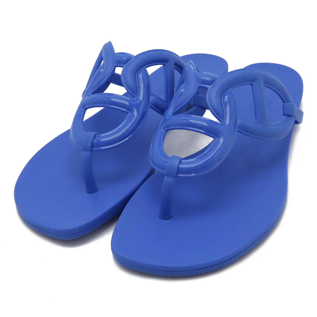 Pre-owned HERMÈS Rubber Small Leather Goods Egérie Chaine d'Ancre Thong Sandals 38