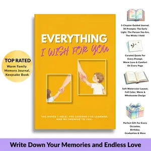 "Everything I Wish For You" - Personalized Keepsake Journal for Child, Grandchild, Niece & Nephew | Guided Memory Book Gift from Family