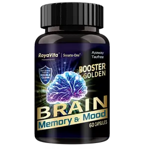Royavita Spring Natural Edible Nootropic Brain Support Vitamins Supplements, 60-Count Cognitive Boost Capsules for Memory, Focus, Mood Balance & Brain Health