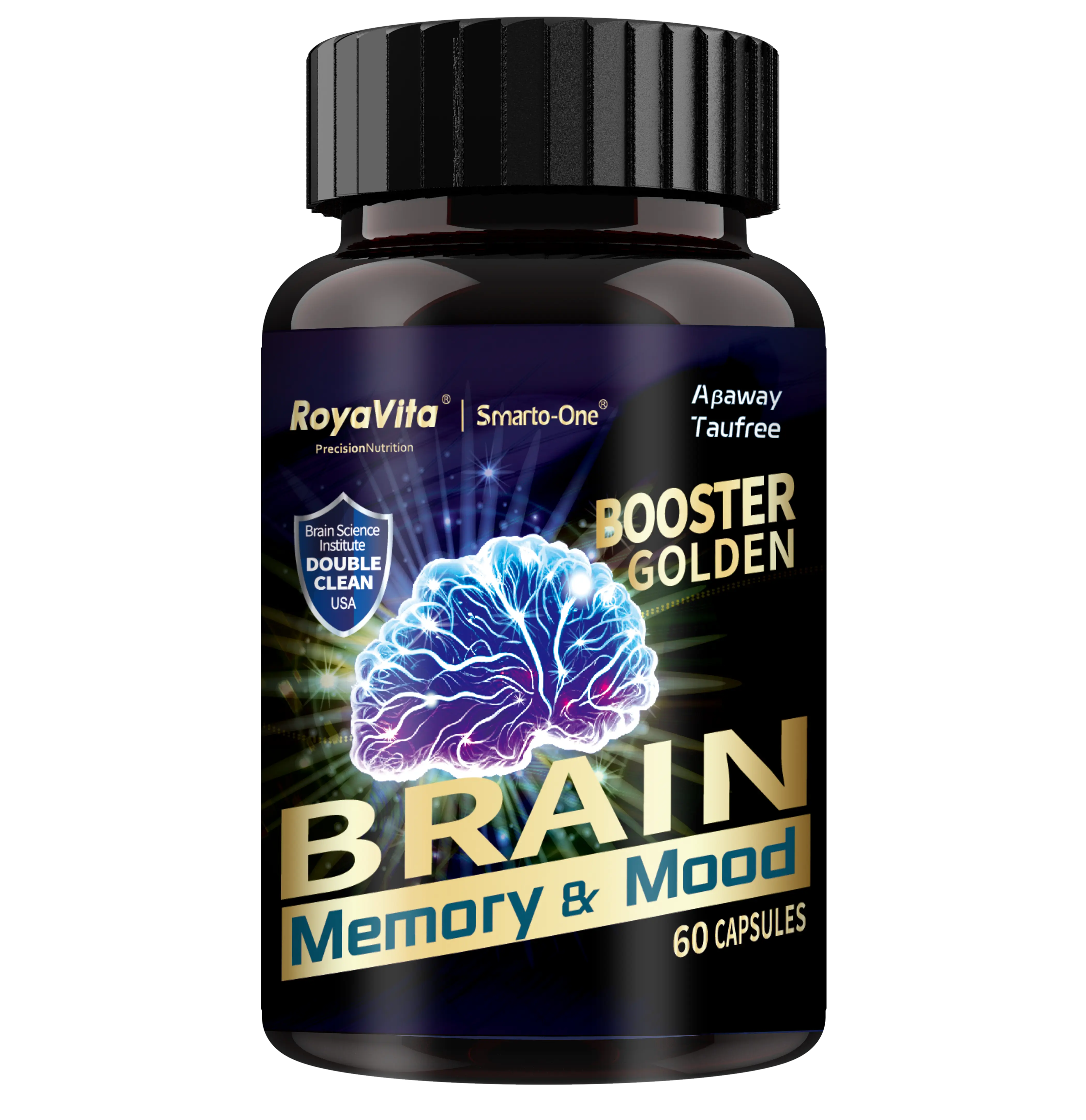 Royavita Spring Natural Edible Nootropic Brain Nutrition Supplement Stack, 60-Capsule Cognitive Boost Pills for Memory, Focus & Clarity, Mood Balance, Brain Health (Prop 65 Safe), Vitamin, Dihydromyricetin, Dietary, Phosphatidylserine