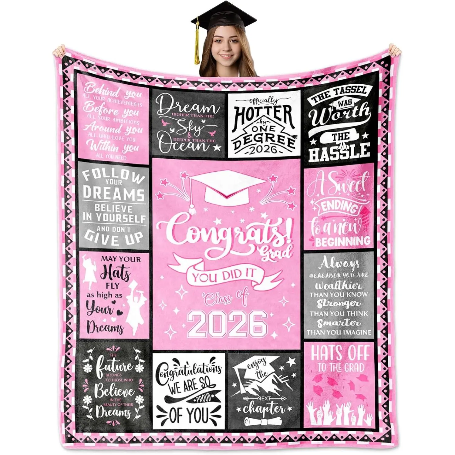 2026 Graduation Gifts for Her, Graduation Gifts Blanket 60"X 50", Class of 2026 Graduation Gift for Girls/Women, Bachelors/Masters Degree/PHD Graduation Gifts for Daughter/Best Friends/Students