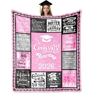 2026 Graduation Gifts for Her, Graduation Gifts Blanket 60"X 50", Class of 2026 Graduation Gift for Girls/Women, Bachelors/Masters Degree/PHD Graduation Gifts for Daughter/Best Friends/Students