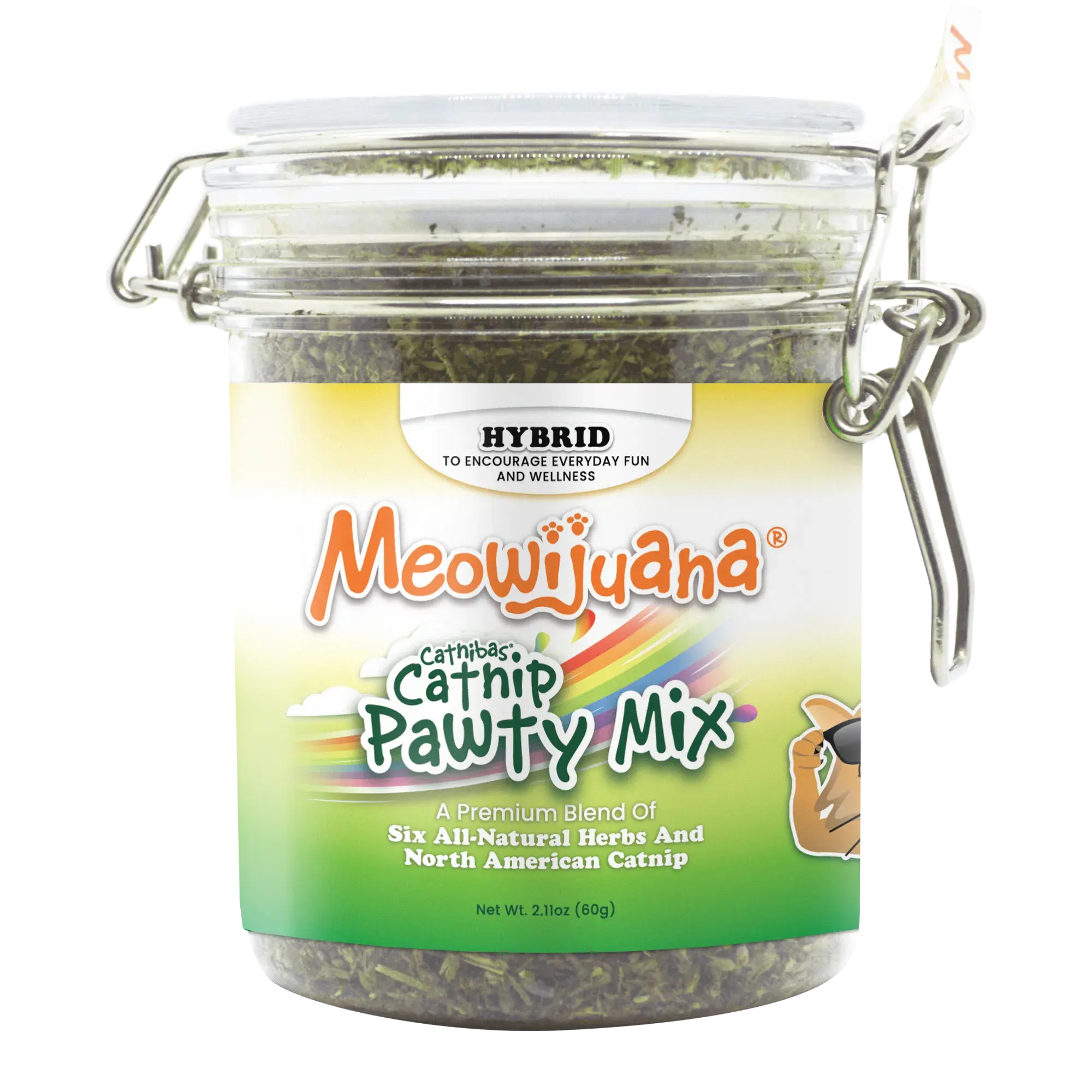 Jar of Catnibas® Catnip Pawty Mix