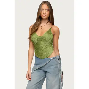 Elenie Fringed Cowl Neck Top