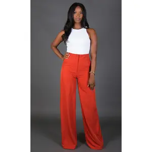 Double Button Pants - Burnt Orange