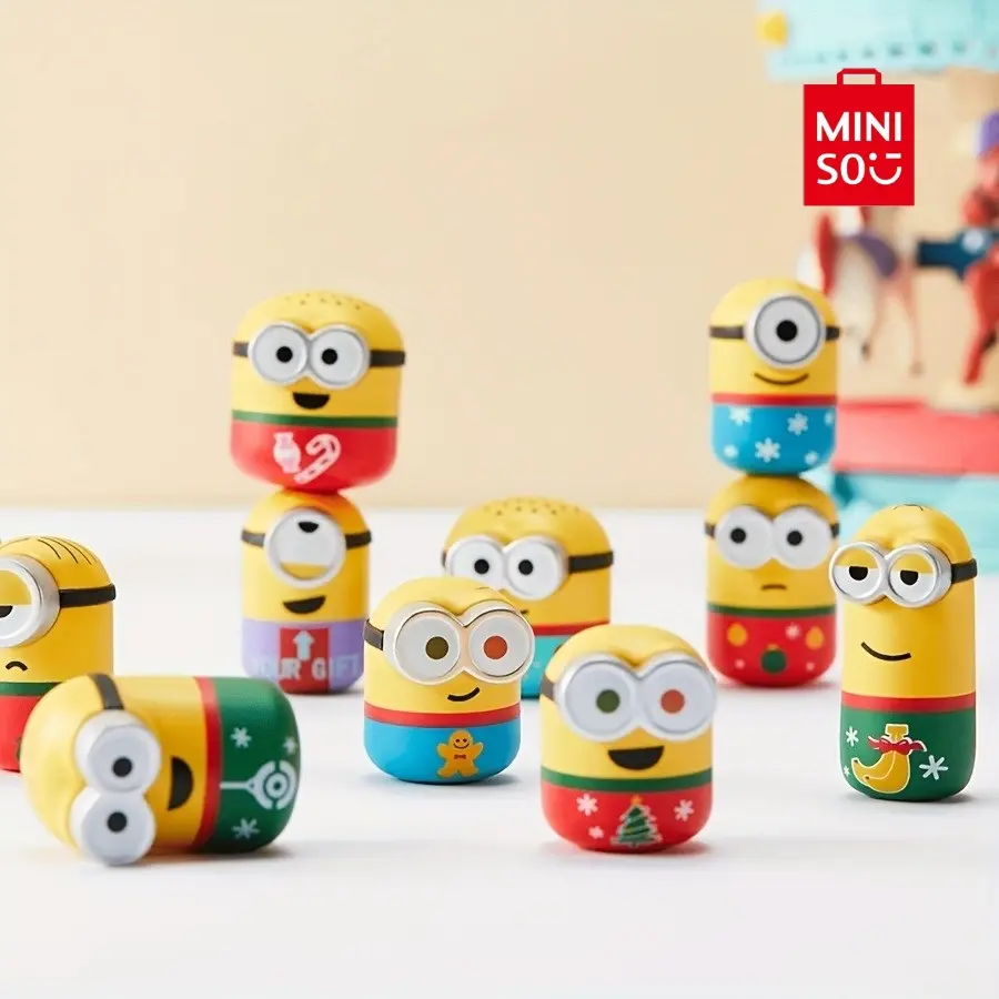 Minions Holiday Stackable Figurines - Cute Design, Sealed Random Blind Bag Collecting, Holiday-Themed Outfits, Exquisite Desktop Decor, Unisex TV & Movies Collectible Toy, Black Friday Fan Gift (Randomness Disclaimer), Back To School