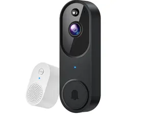 Wireless Video Doorbell Camera 1080P AI Human Detection Night Vision Instant Alert Two Way Audio 2.4G WiFi Only Rechargeable Battery Cloud Storage Interactive Two-Way Talk