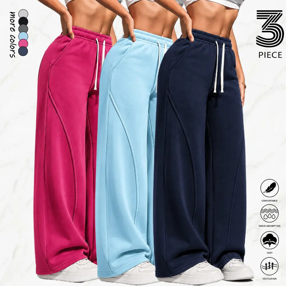 Women's 3PCS Lightweight Breathable Casual Comfortable Athletic Sweatpants, Womenswear Bottoms for Running, Fitness, Travel. Summervibes