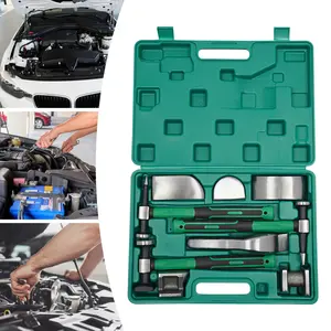 9PCS Dent Repair Kit, Auto Body Repair Tool Kit, High-Strength Steel, with Toolbox for Home & Shop Use