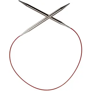 Red Lace Circular 24-inch (60cm) Stainless Steel Knitting Needle, Size US 6 (4mm) 7024-6