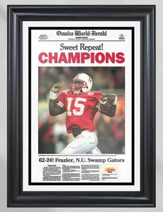 [Unframed Poster] 1995 Nebraska Cornhuskers NCAA College Football National Champions Front Page Newspaper Print
