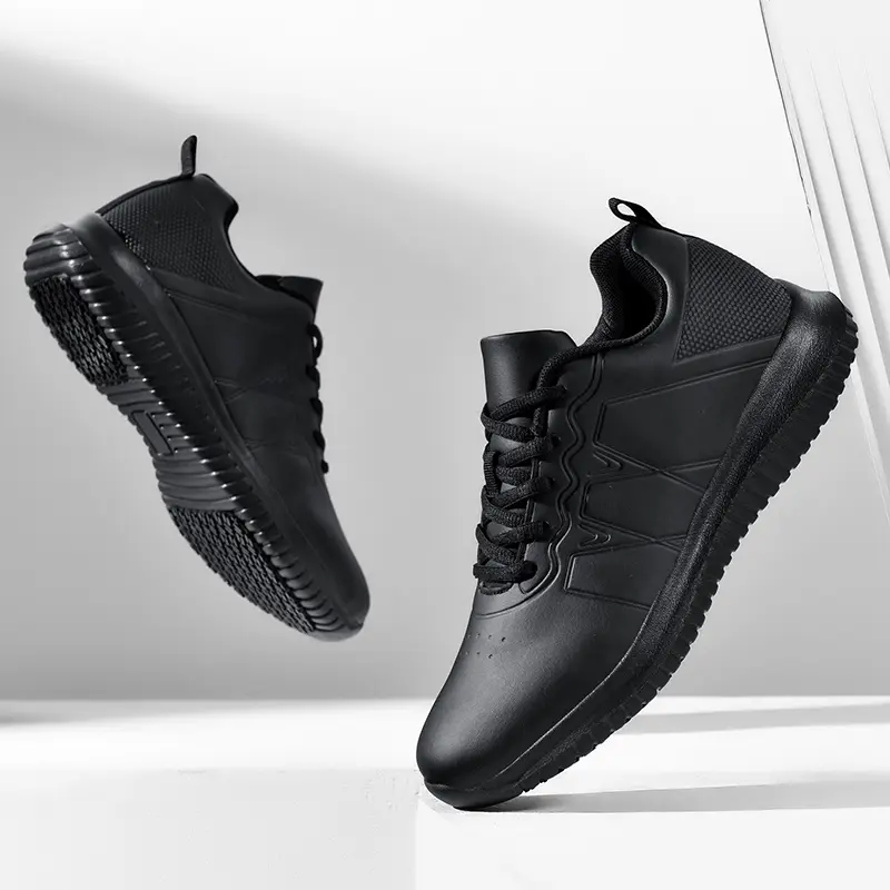 Picks Non Slip Work Shoes Waterproof SRC OilResistant Breathable Mesh Comfort Chef Footwear Men'sAnd Women's Versions Black nurse stylish shoes Closed, non slip work shoes
