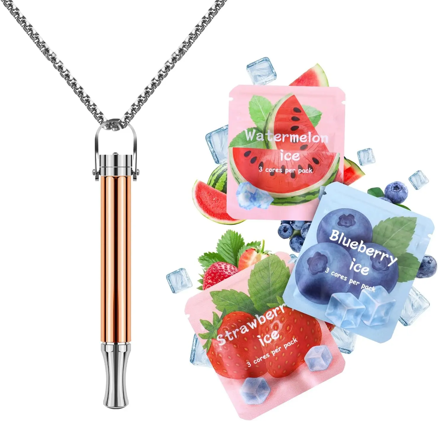 Astofli Breathing Necklace for Anxiety & Stress Relief with Resistance | Adjustable Resistance Breathing Tool with Flavored, Naturally Switch from Bad Habits, Breath Necklace for Adults