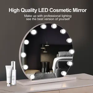 Illuminated Hollywood Star Makeup Mirror - Vanity Desk Mirror, Large Dressing Table Mirror with Light, Simple Home Decor, Ins Style