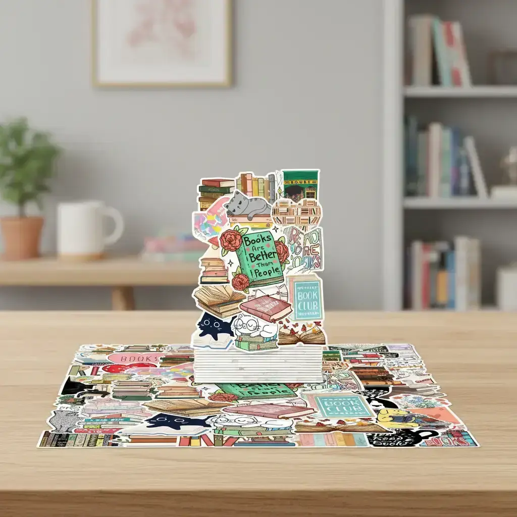Reading Series Graffiti Sticker, 50pcs/set Waterproof Cartoon Decorative Stickers, Durable Self Adhesive Stickers, DIY Creative Reusable Sticker for Crafts Water Bottle & Laptop, Sticker Packs, Paper Book, Scrapbooking, Scrapbook Materials, Graphic Decal