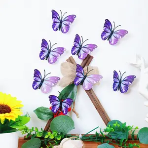 1 set 3D Butterfly Wall Stickers Butterflies Girls Bedroom Accessories Purple Wall Decor