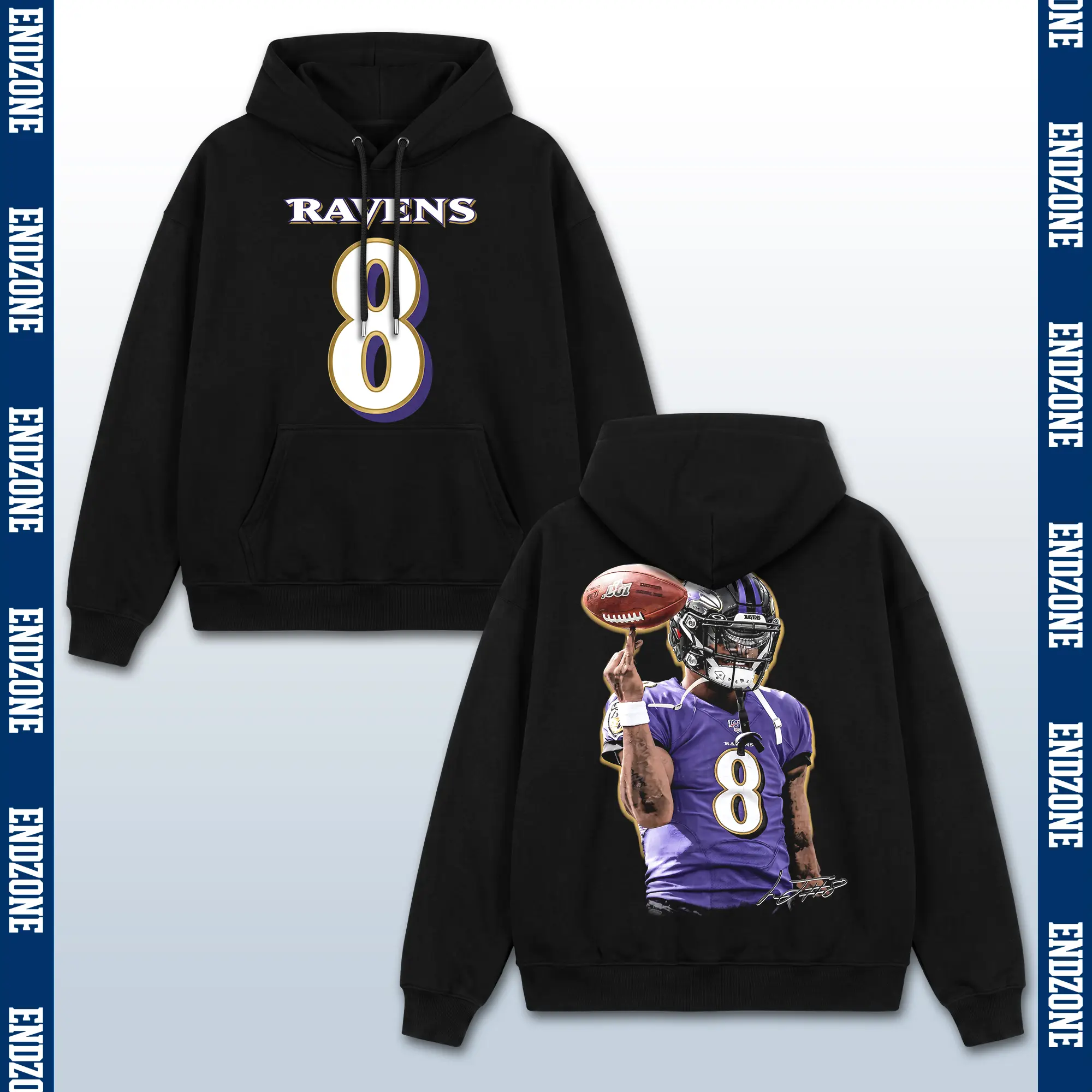 Lamar Jackson LJ8 8 T-Shirt Hoodie Sweatshirt, Action Jackson QB Graphic Top, Ravens Football Fan Merch, Flock Nation Apparel, Retro Bootleg Game Day Outfit, Pro Football Season Gift, Men Women Heavyweight Oversized Black Vintage Clothing