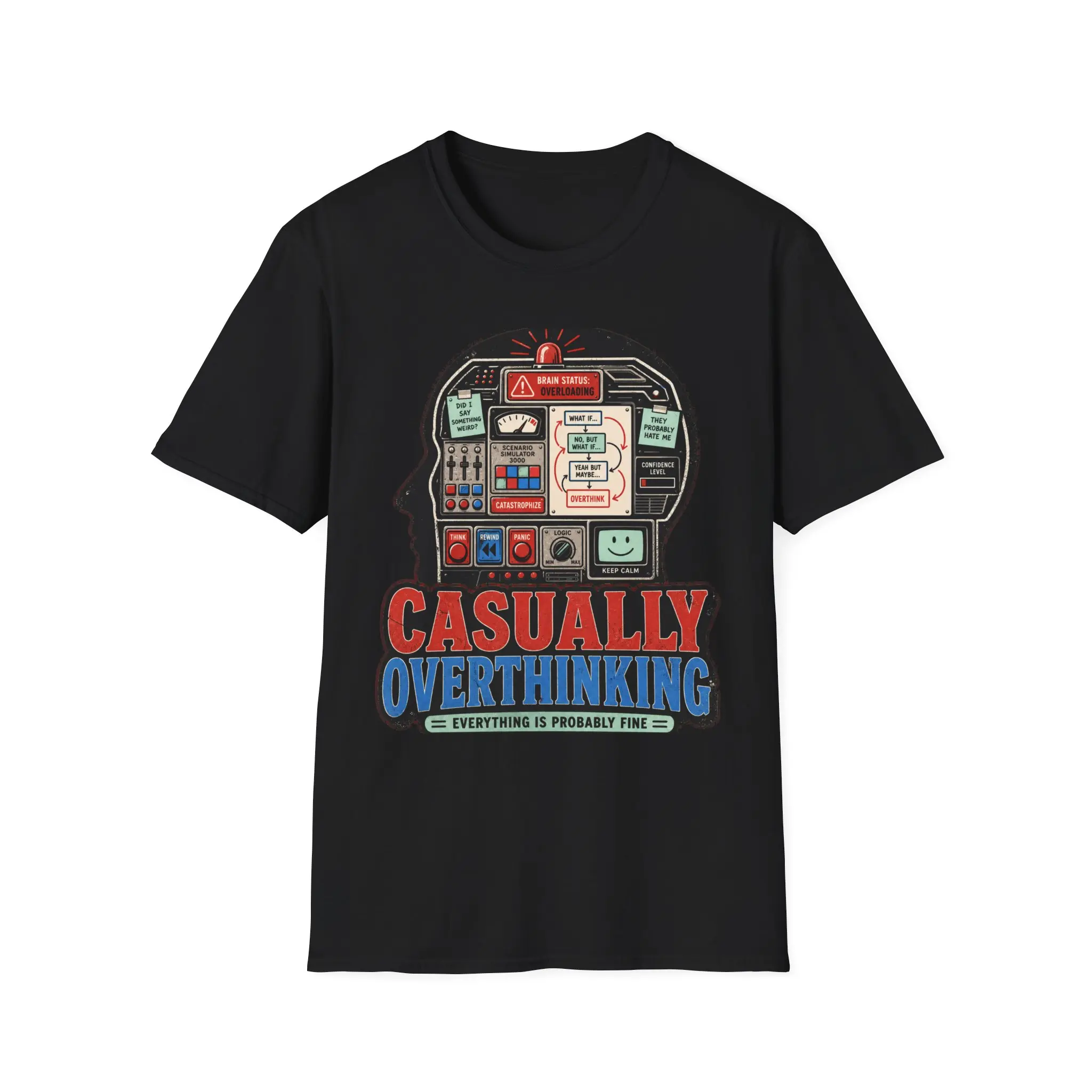 Casually Overthinking T-Shirt | Viral Internet Graphic Tee