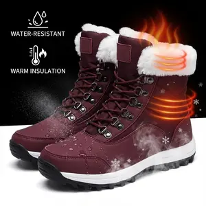 Winter Women's Snow Boots Shoes Furry Boots Botas Para Mujer Water-Resistant Warm Insulation Comfortable Winter Footwear Girl Footwear Bridal Weight Bedroom Weight lace-up snow boot baggy  shoes Furboots
