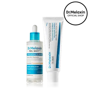[Dr.Melaxin Official] Dark Spot & Uneven Tone Peel Shot TX Duo, Exfoliating Serum & TX Cream, Tranexamic Acid & Niacinamide Gentle Peeling for Dark Spot Care