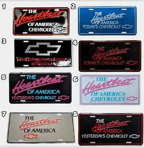 Chevy The Heartbeat Of America License Plate Multicolor Car Exterior Accessories Number Plate