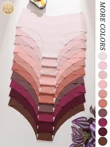 10 Pack Peach Color Seamless Triangle Underwear, Ice Silk Fabric with High Elasticity, Breathable and Skin-Friendly Fit for All Seasons