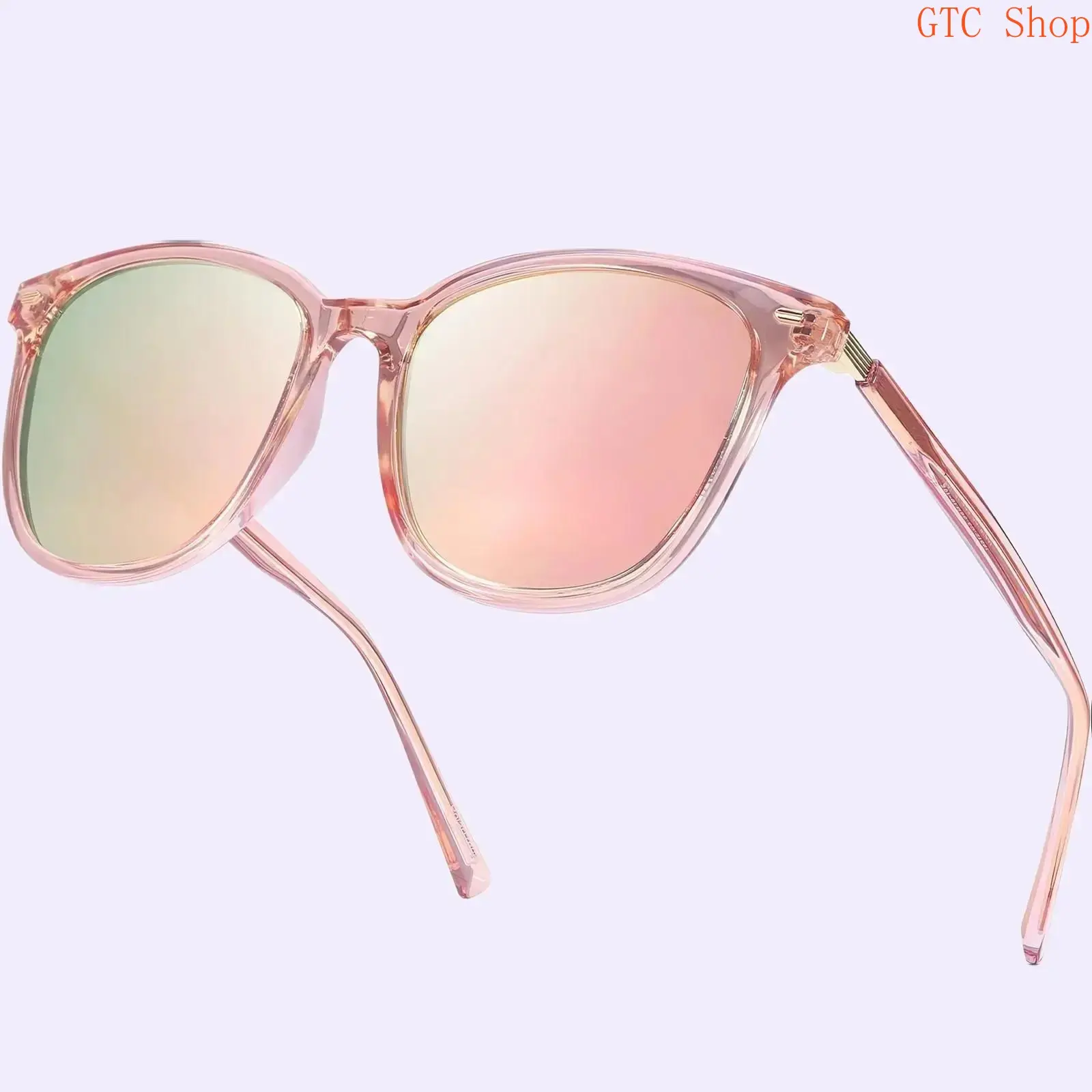 Women's Polarized Rectangle Sports Sunglasses - 2026 New Arrival, Luxury Gold-Plated Metal Frame, UV400 Shield UV Protection Lens, Anti-Glare, 25g Casual Daily Accessory, Ideal Christmas Gift