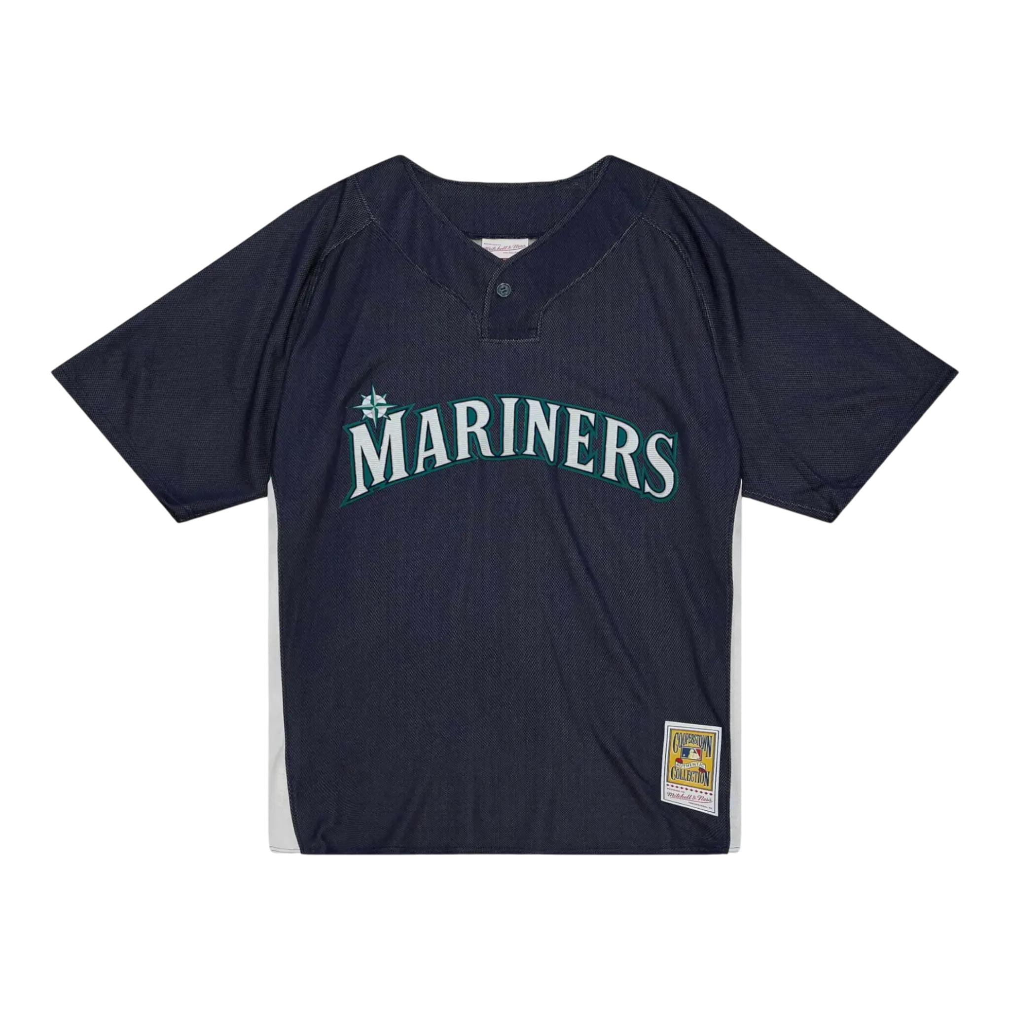 Mitchell & Ness Authentic Men's Ken Griffey Jr Seattle Mariners 2010 Polyester Short-Sleeve Male Baseball Jersey - Mariners Blue, XXL Size