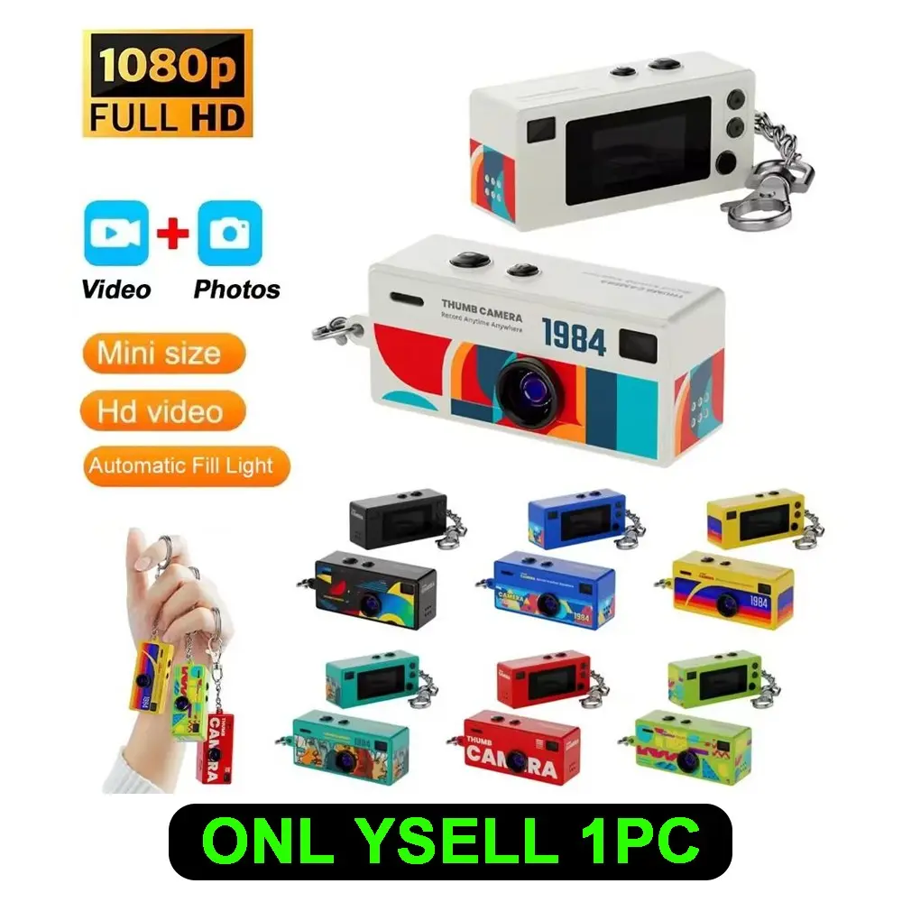 Mini Thumb Camera 1080P HD, Keychain Camera with Flash, Portable Video Recorder, Compact Design, Ideal for Travel & Daily Use, Keychain Flashlight, Gift Keychain
